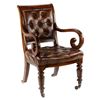 Image 1 : Mahogany Wood And Leather Library Chair English