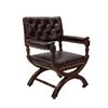 Image 1 : Walnut Wood And Leather Library Armchair English