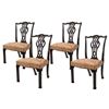 Image 1 : Mahogany Wood Dining Chairs Set Chippendale