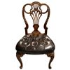 Image 1 : Gilt Wood And Leather Dining Chair