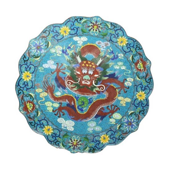 Chinese Bronze Cloisonne Plate