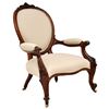 Image 1 : Walnut Wood Victorian Armchair English