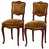Image 1 : Walnut And Velvet Side Chair Pair French