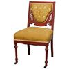 Image 1 : Walnut Wood And Upholstered Side Chair American