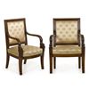 Image 1 : Mahogany And Fabric ArmChair Pair