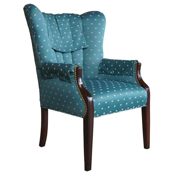 Mahogany Wood And Upholstery ArmChair