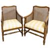 Image 1 : Beech Wood With Cane And Fabric ArmChair Pair
