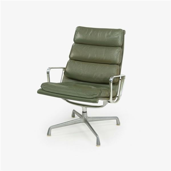Aluminum And Leather Lounge Chair