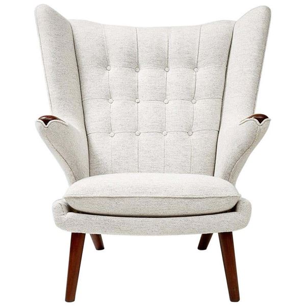 Teak Wood And Fabric Papa Bear Chair