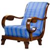 Image 1 : Walnut Wood And Upholstery ArmChair
