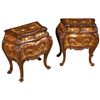 Image 1 : Walnut Wood Side Table Pair Victorian