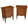 Image 1 : Walnut Wood Side Table Pair Louis XVI