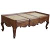 Image 1 : Walnut Wood And Leather Coffee Table