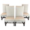 Image 1 : Walnut Wood And Upholstery Side Chair Set Louis XIV