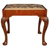 Image 1 : Walnut Wood And Upholstery Stool Queen Anne