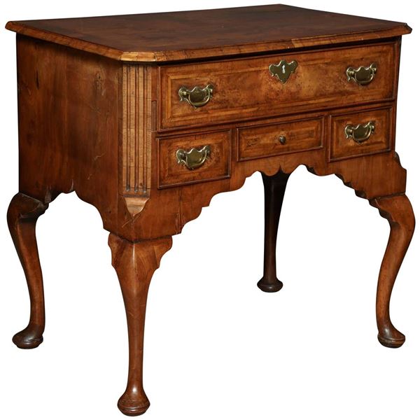 Walnut Wood And Brass Lowboy English