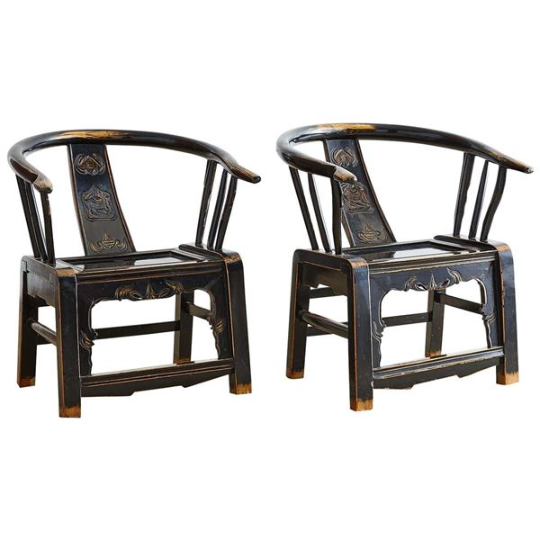 Chinese Rosewood ArmChair Pair Qing