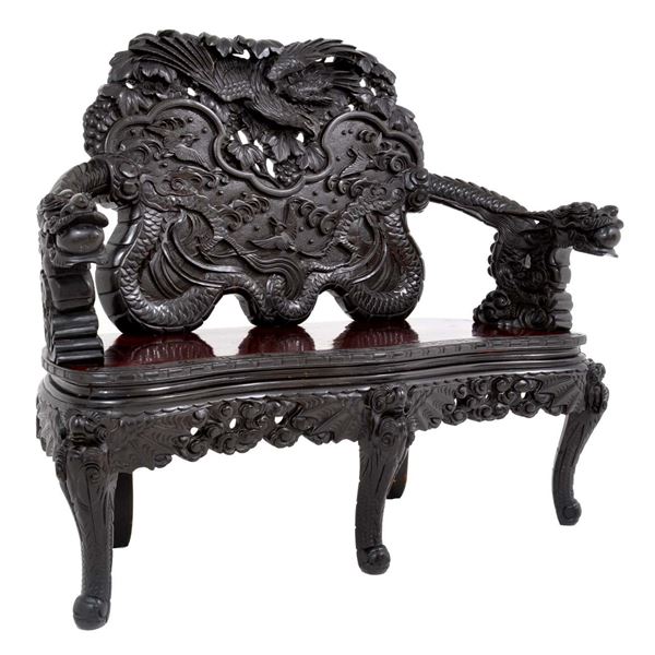 Chinese Rosewood Bench Qing