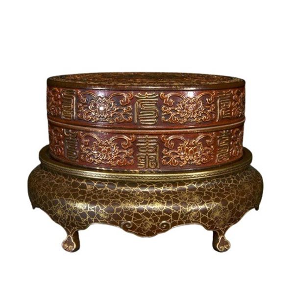 Chinese Red And Gilt Porcelain Box