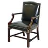 Image 1 : Walnut Wood And Leather ArmChair English