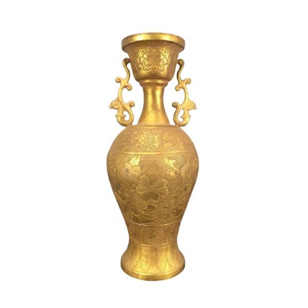 Chinese Gilt Bronze Vase Qing Dynasty