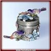 Image 1 : Birds Barrel Swarovski Crystals Box Keepsake Trinket