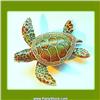 Image 2 : Sea Turtle Box Swarovski Crystals Hawaiian Green
