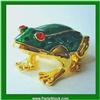Image 1 : Frog Box Swarovski crystals Gold BOX Toad Jewelry Trinkets