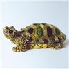 Image 1 : Baby Turtle Tortoise Box Swarovski Crystals Gold Jewelry