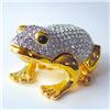 Image 1 : Frog Toad Box Swarovski Crystals Gold Jewelry 24K