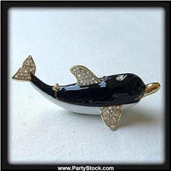 Ying Yang! Dolphin Box Swarovski Crystals Gold Jewelry