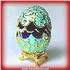 Image 1 : Faberge Blue Faberge style Egg Box (with removeable ring insert)  Swarovski Crystals Gold Jewelry Tr