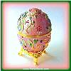 Image 1 : Faberge Bee Faberge style Egg Box (with removeable ring insert)  Swarovski Crystals Gold Jewelry Tri