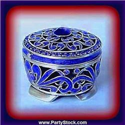 Blue Persian Box Swarovski Crystals Jewelry Trinket
