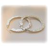 Image 1 : Solid White Gold Hoops 2" Earrings Textured 14K