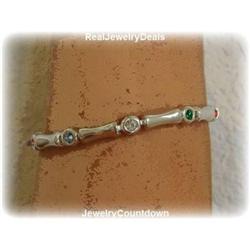 Stainless Steel Magnetic Bracelet Simulated Gemstones