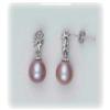 Image 1 : LAVENDER PEARL Earrings DANGLE REAL! NEW! DROP