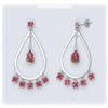 Image 1 : Solid Sterling Silver Dangle Earrings Pink