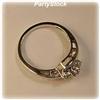 Image 2 : Genuine 3 Diamond Ring Solid 14K White Gold 7