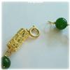 Image 2 : VINTAGE FILIGREE GOLD GENUINE JADE BRACELET 14K