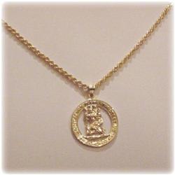 Mens 14K GOLD St. Christopher NECKLACE Saint