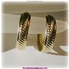 Image 1 : 14K Gold Hoops Earrings Huggies 1" Inch Engraved