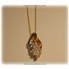 Image 1 : 18" Yellow Gold Genuine LEAF Diamond Necklace Real