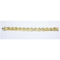 SOLID 14K GOLD ITALIAN STAMPATO BRACELET 22G 7”