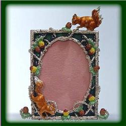 Swarovski Crystals Squirrels Picture Frame 3.5” x 5” Photo