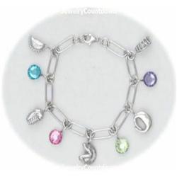 Solid Sterling Silver Charm Bracelet 7"