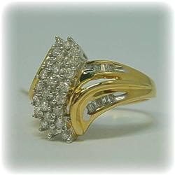 Big 1 Carat Genuine Diamond Ring Gold Size 7 WIDE!