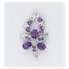 Image 1 : Amethyst Necklace Charm Sterling Silver SOLID