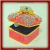Image 1 : Pink Frog Box Swarovski Crystals Gold Jewelry Trinket