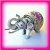 Image 1 : Pewter Elephant Mystical Box Swarovski Crystals Jewelry Trinket